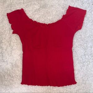 Red off the shoulder top